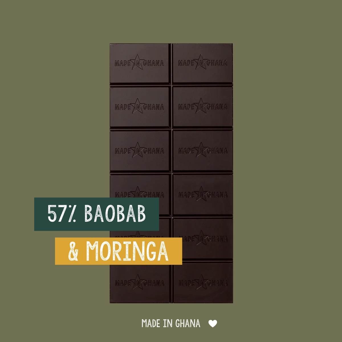 57% Dark Chocolate with Baobab & Moringa