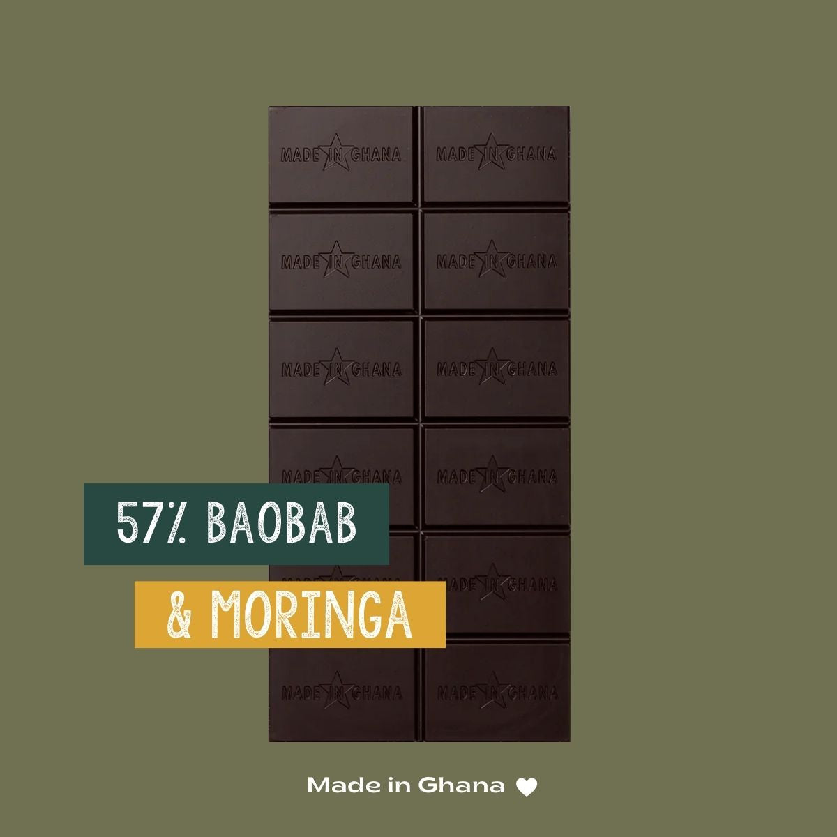 57% Dark Chocolate with Baobab & Moringa