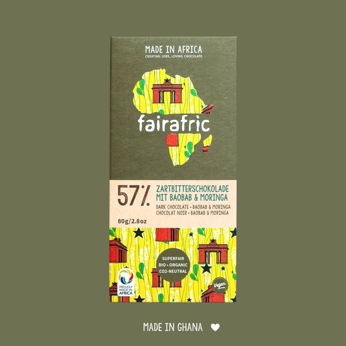 57% Dark Chocolate with Baobab & Moringa