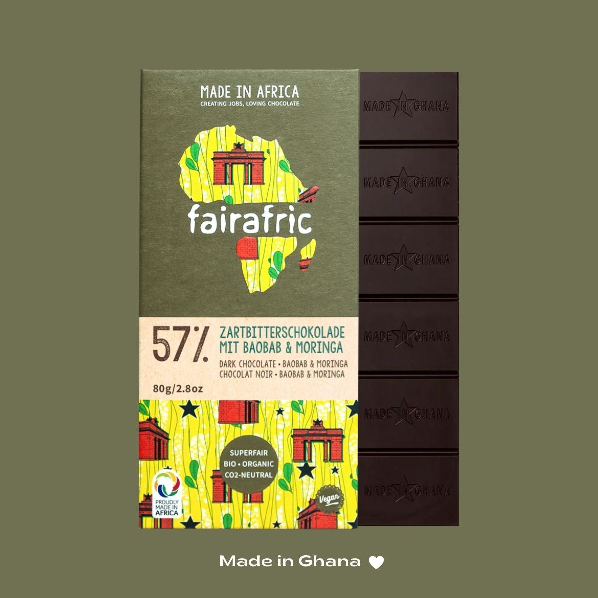 57% Dark Chocolate with Baobab & Moringa