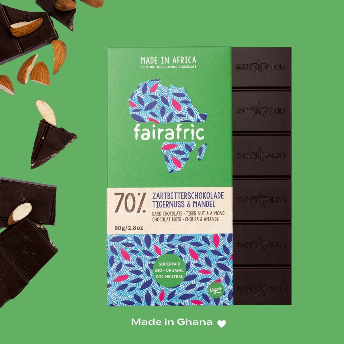 70% Dark Chocolate with Tigernut & Almond