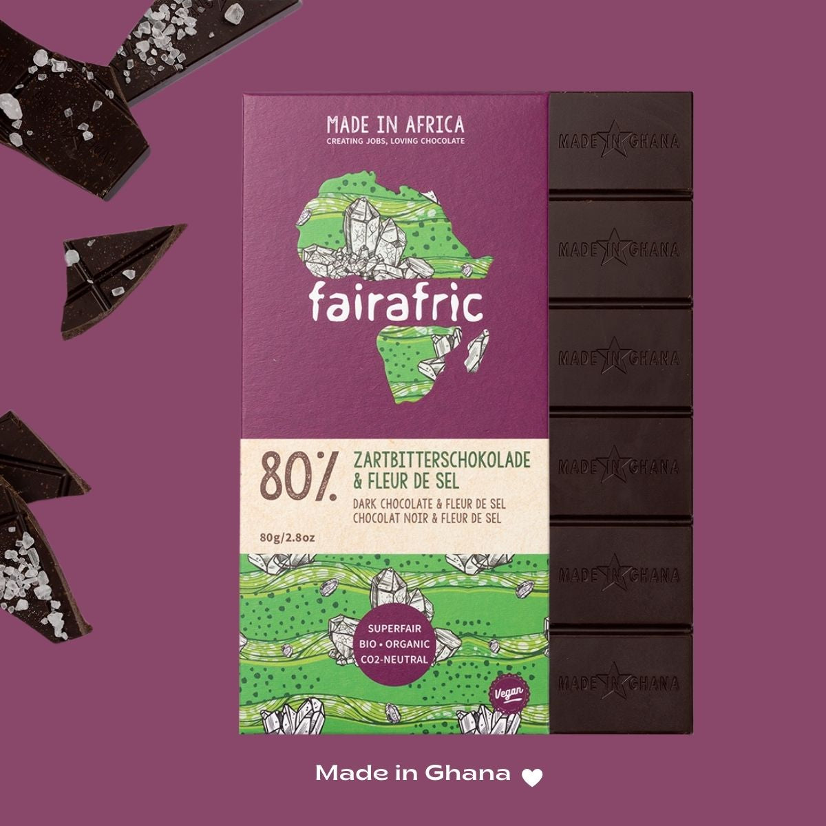 80% Dark chocolate with Fleur De Sel