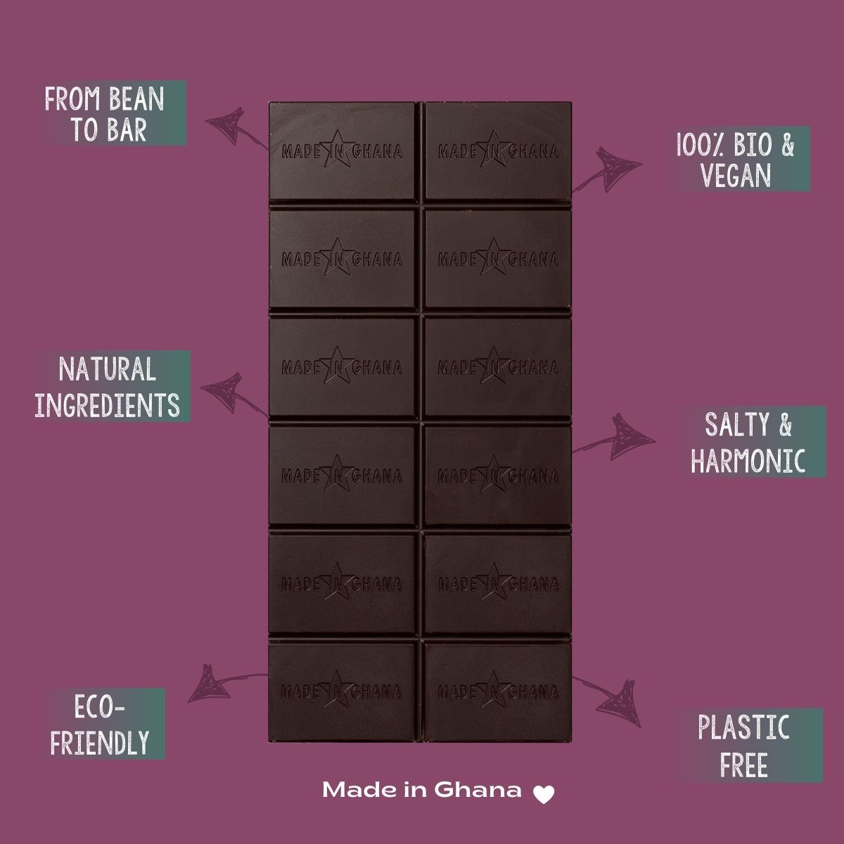 80% Dark chocolate with Fleur De Sel