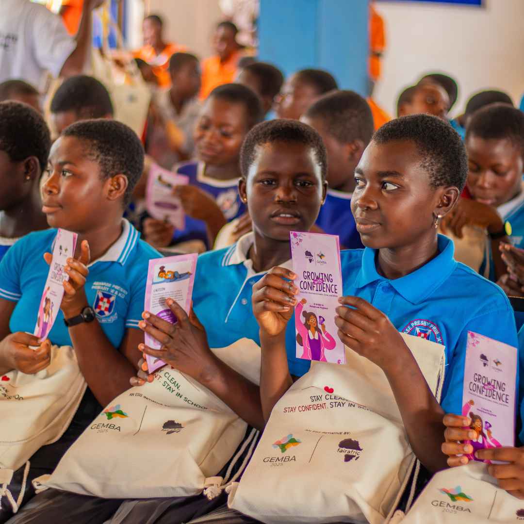 Amanase presby students during menstrual health session conducted by fairafric