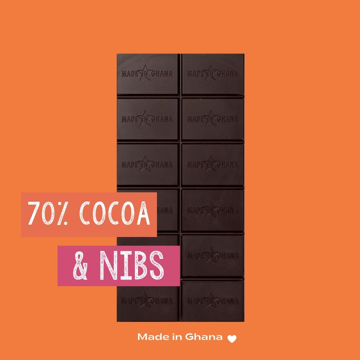 70% Dark Chocolate & Nibs