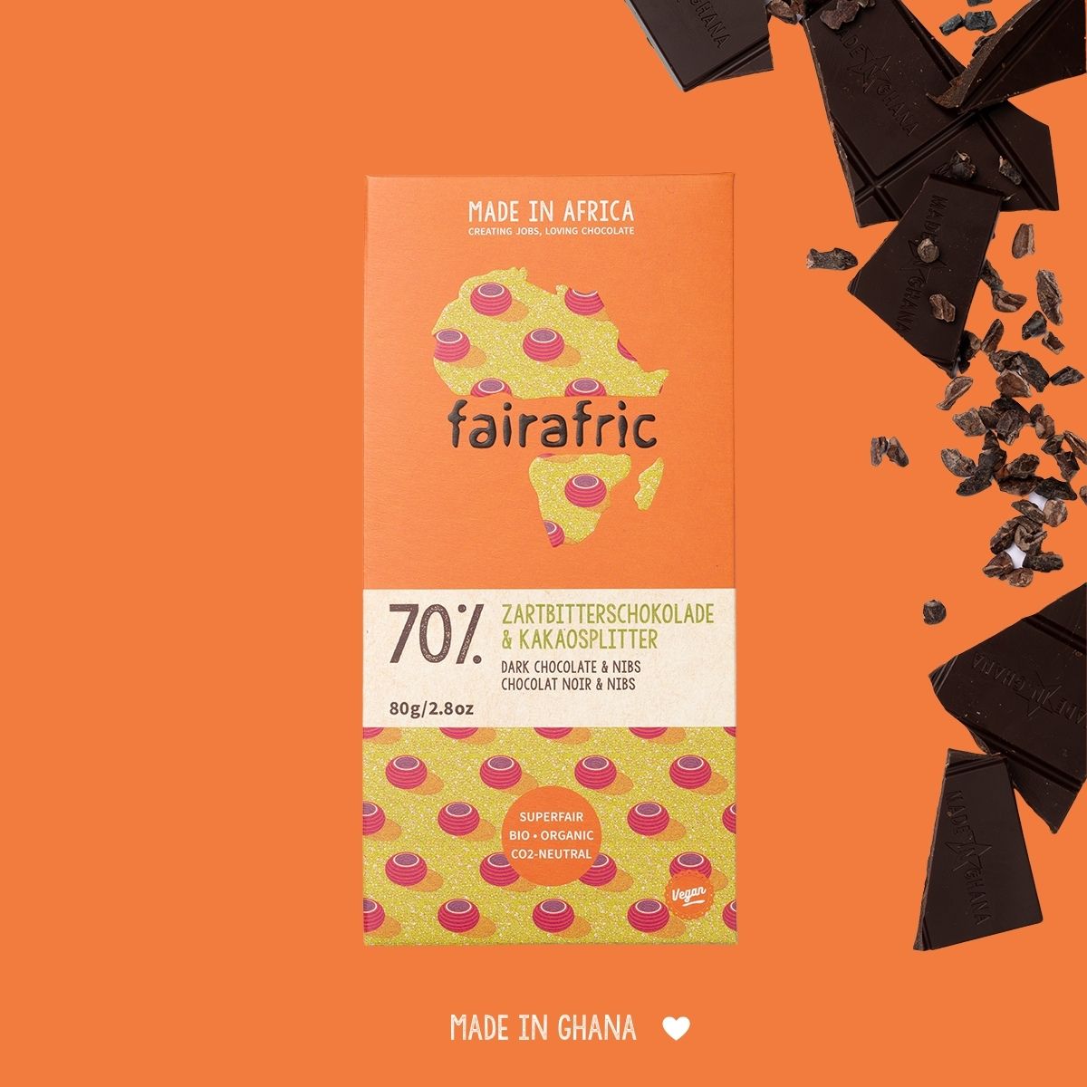 70% Dark Chocolate & Nibs