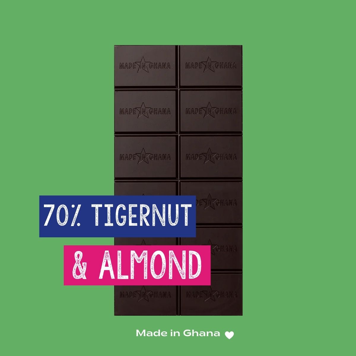 70% Dark Chocolate with Tigernut & Almond