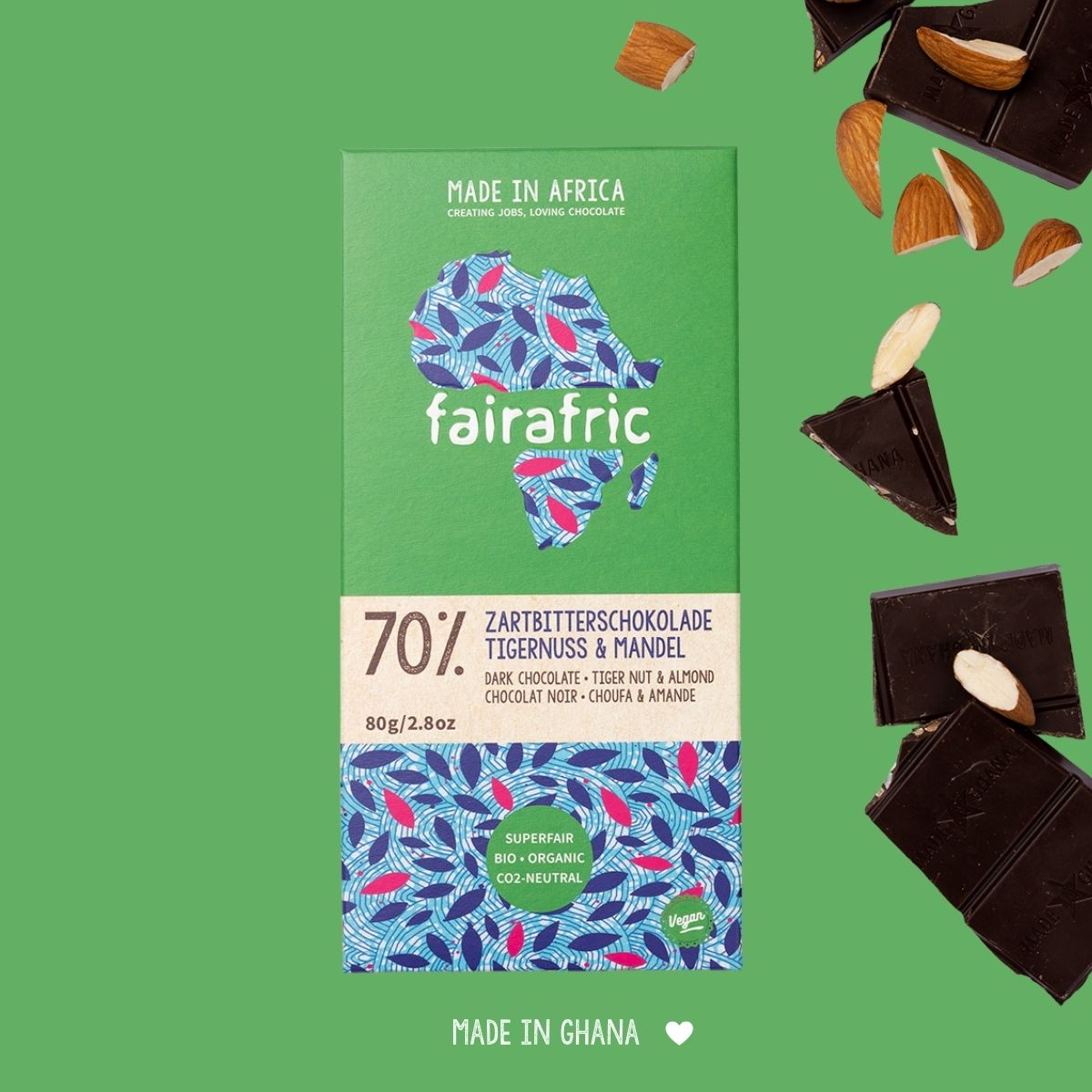 70% Dark Chocolate with Tigernut & Almond