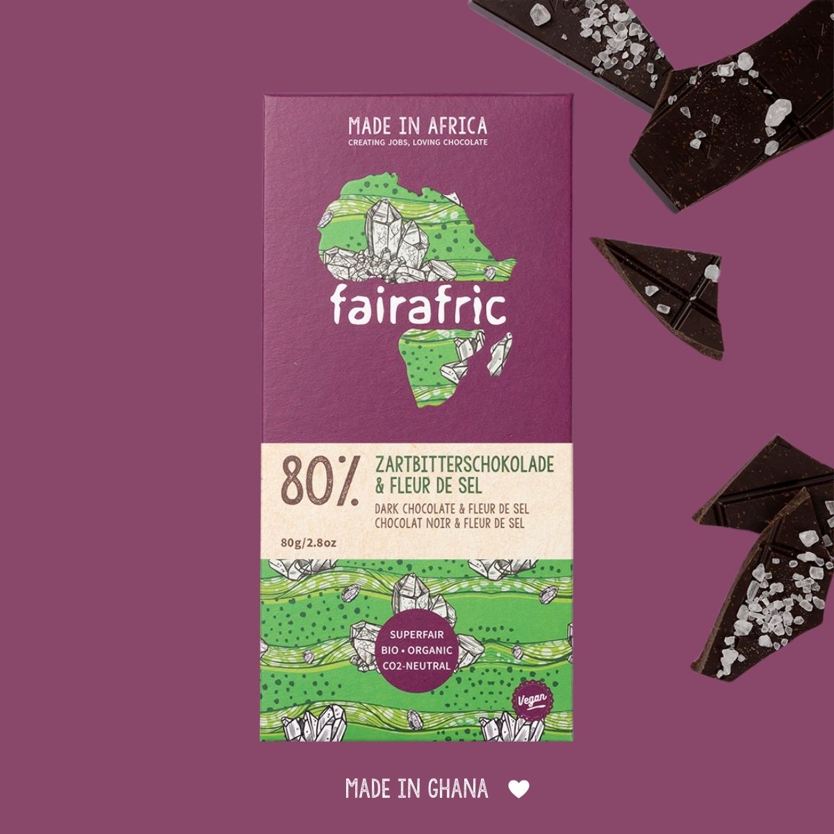 80% Dark chocolate with Fleur De Sel